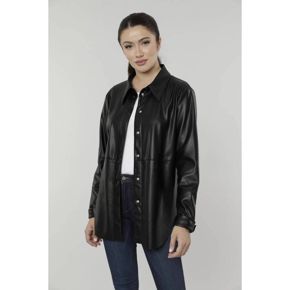 NEW DOLCE CABO vegan leather shirt in black
